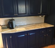 Custom granite and tile backsplash done by RMG