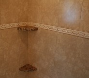 Custom granite shower shelves done by RMG